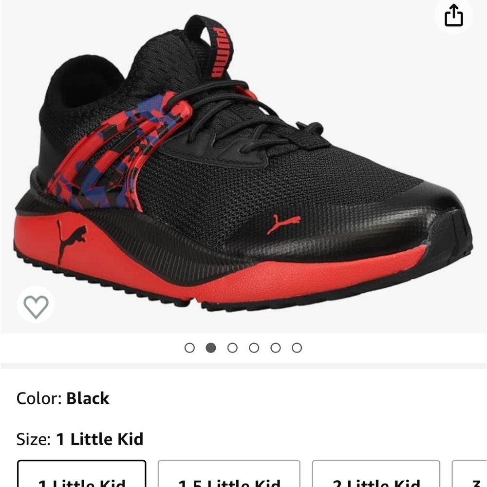 PUMA pacer future splatter kids size 1 NIB